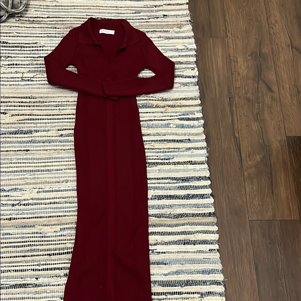 Elegant Burgundy Knit Dress